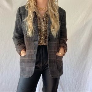 Vintage Sag Harbor Petite Plaid Blazer